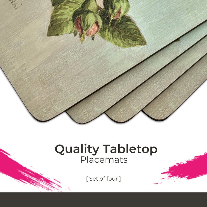 Pimpernel Floral Collection Placemats, Set of 4 â€“ (15.7" x 11.7") Cork-Backed Table Mats with Colorful Botanical Art Prints, Heat & Stain Resistant Lacquered Surface, Decorative Dining - Image 2